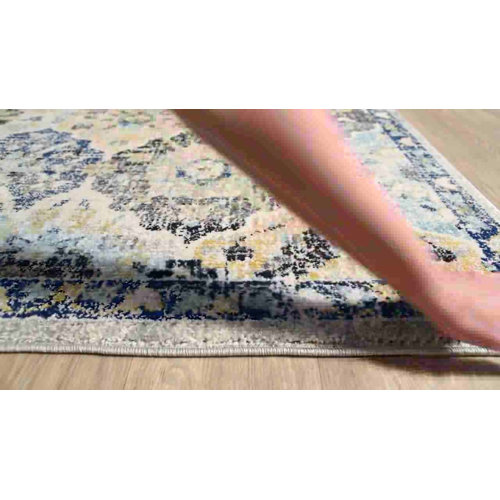 Blue Elephant Hillsby Blue/Mustard/Grey Rug & Reviews Wayfair.co.uk